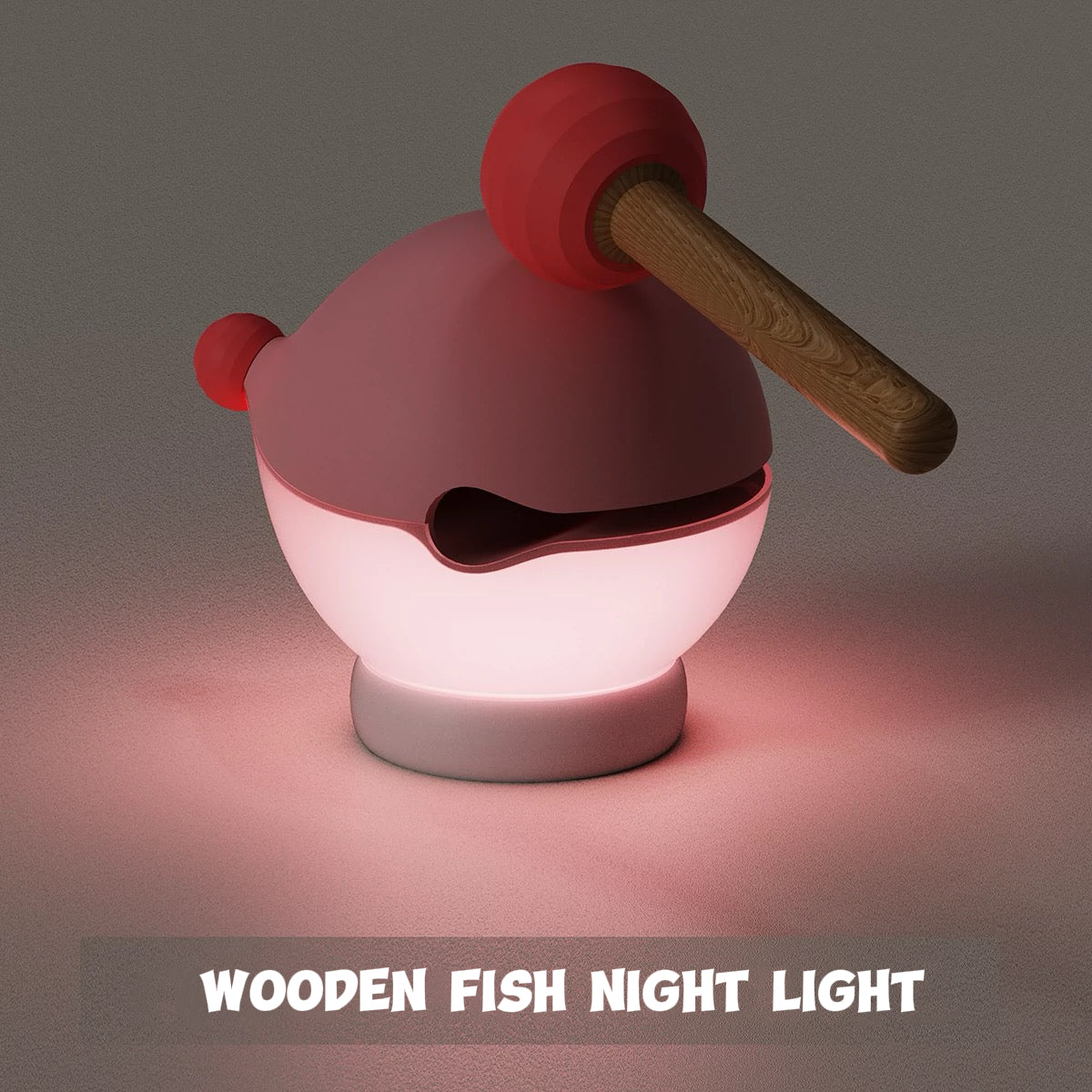 Wooden Fish Night Light-Pink