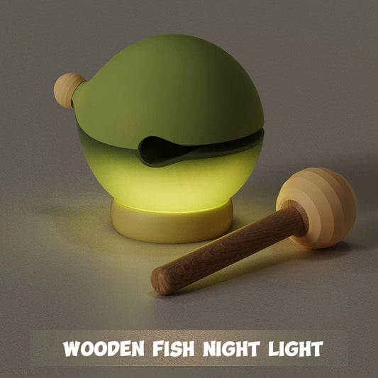 Wooden Fish Night Light-Green